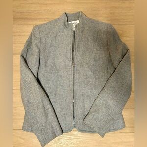 Jones New York Blue/Gray Blazer Jacket Wool and Cashmere